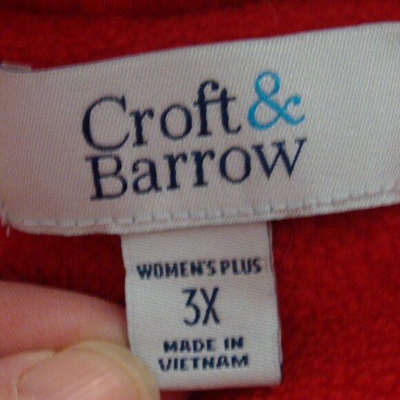 CROFT & BARROW Bright Red Sleeveless QUILTED VEST Jacket Sz 3X - Picture 8 of 8
